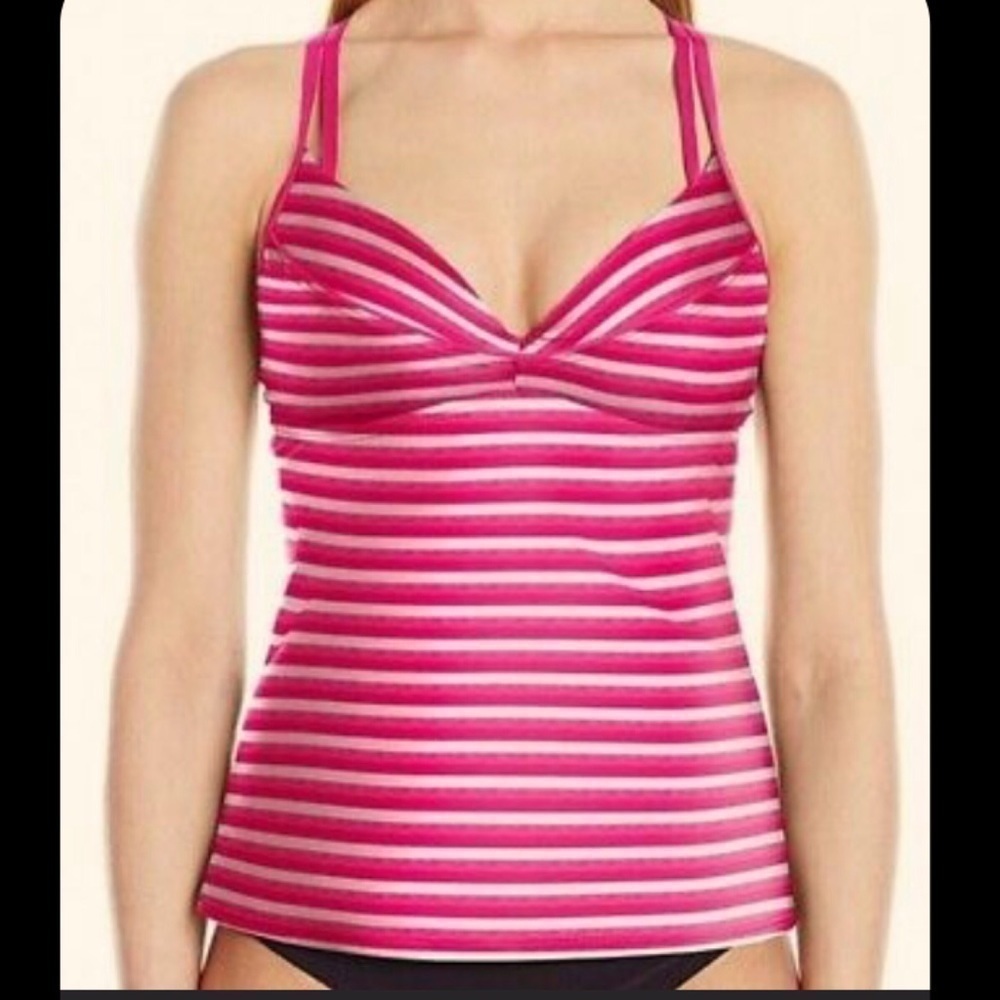 🆕 Lole pink striped adjustable tankini swi…